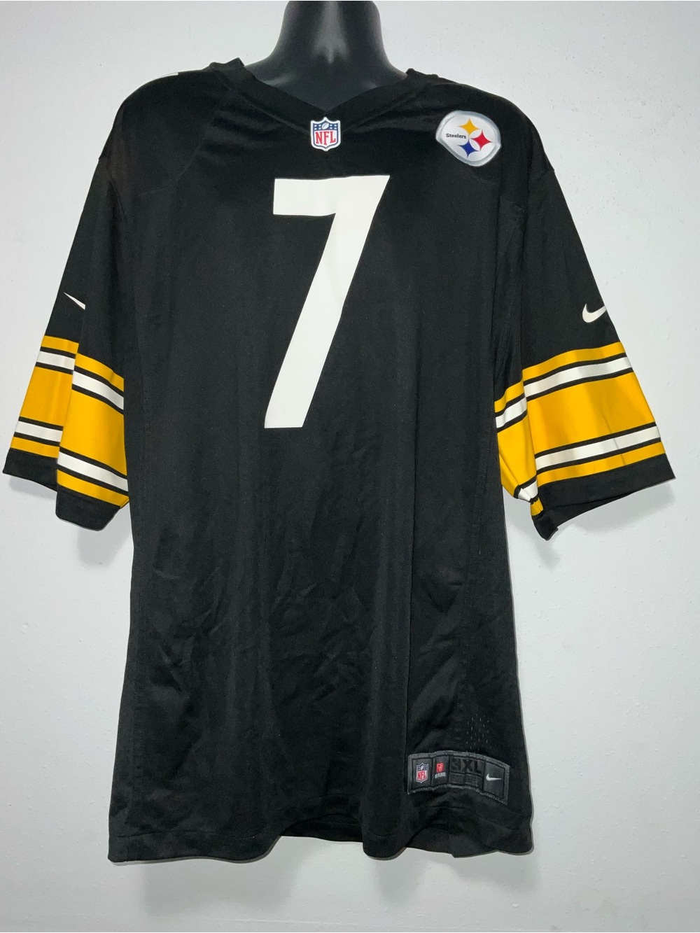 Vintage Nike NFL Pittsburgh Steelers Ben Roethlisberger 7 Jersey Black 3XL